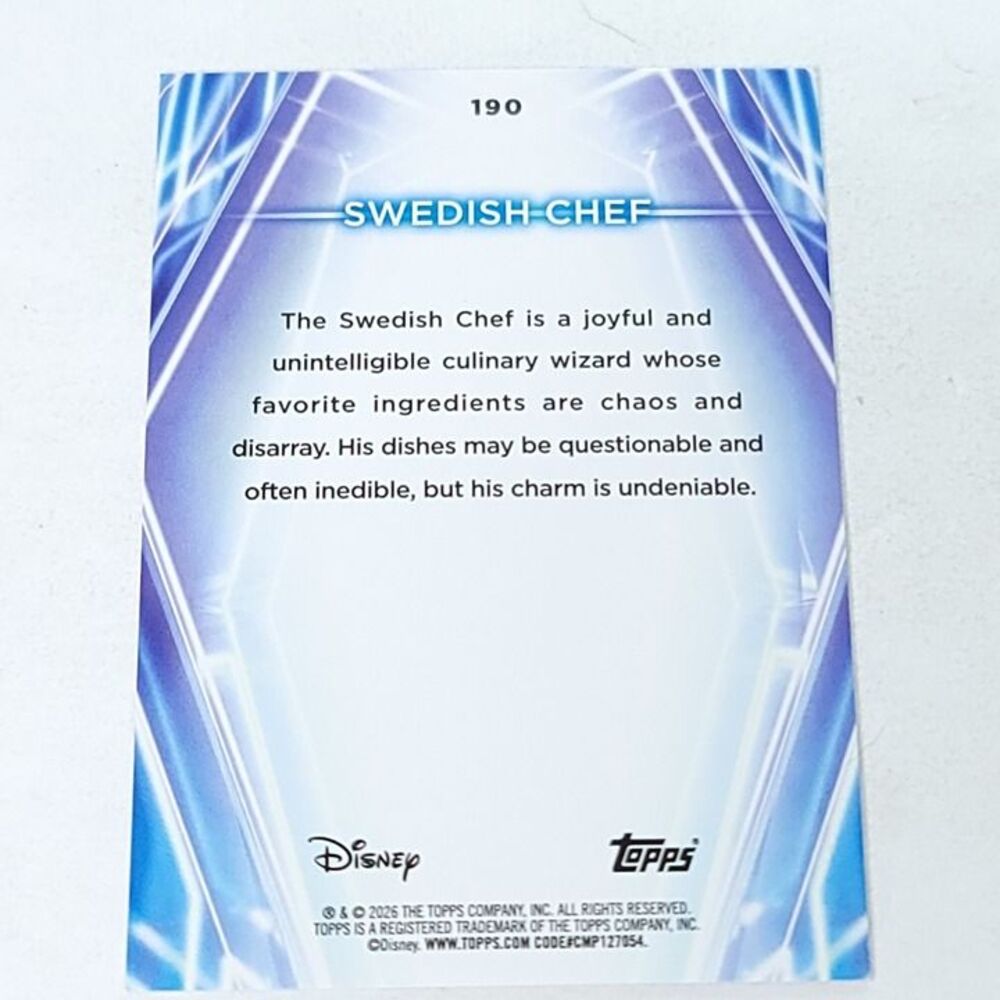 Swedish Chef Topps 2026 Disney Neon Holo Parallel Refractor Limited 83/99 - Picture 4 of 4